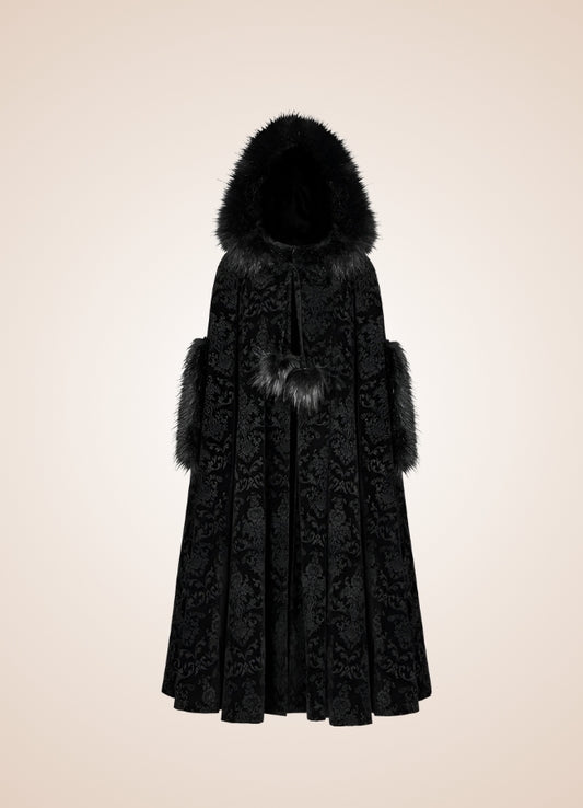 Black Gothic Women's Hooded Coat - Steampunk Australia