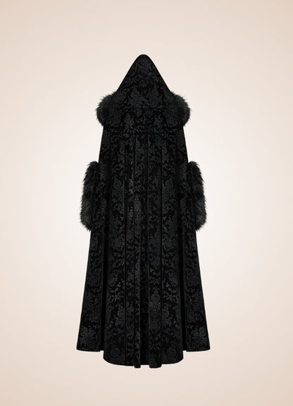Black Gothic Women's Hooded Coat - Steampunk Australia