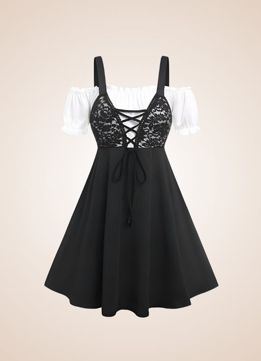 Black Lace Steampunk Dress - Steampunk Australia