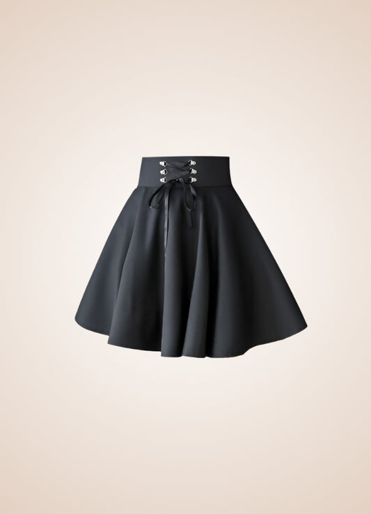 Black Lace Up Gothic Skirt - Steampunk Australia