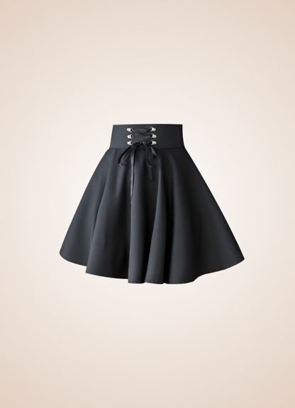 Black Lace Up Gothic Skirt - Steampunk Australia