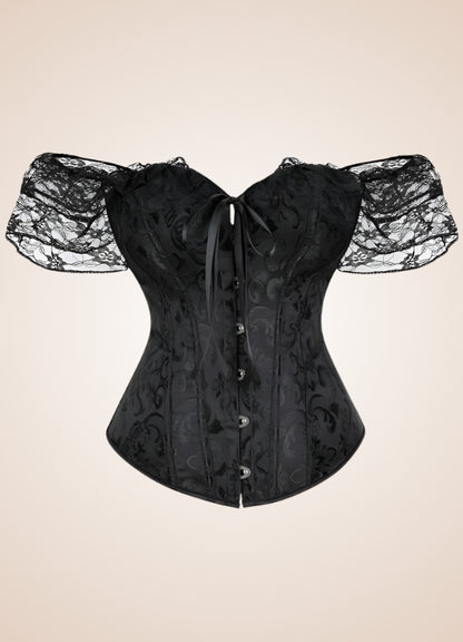 Black Overbust Steampunk Bustier - Steampunk Australia
