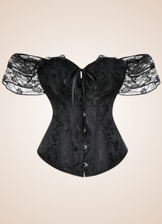 Black Overbust Steampunk Bustier - Steampunk Australia