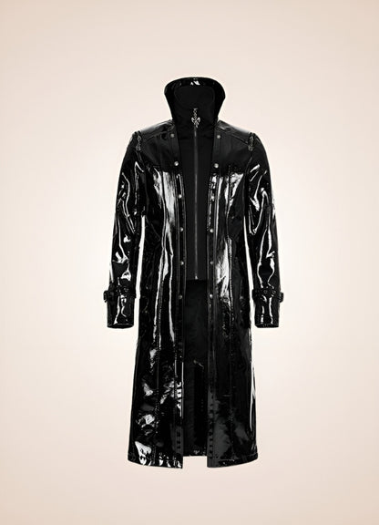 Black Punk Men's Frock Coat - Steampunk Australia