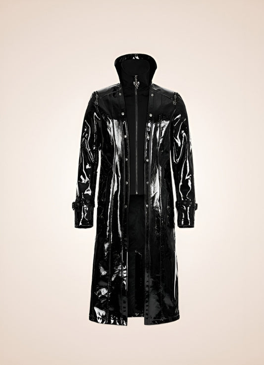 Black Punk Men's Frock Coat - Steampunk Australia