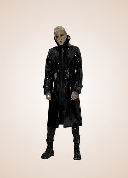 Black Punk Men's Frock Coat - Steampunk Australia