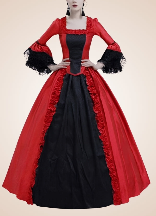 Black Red Victorian Steampunk Dress - Steampunk Australia