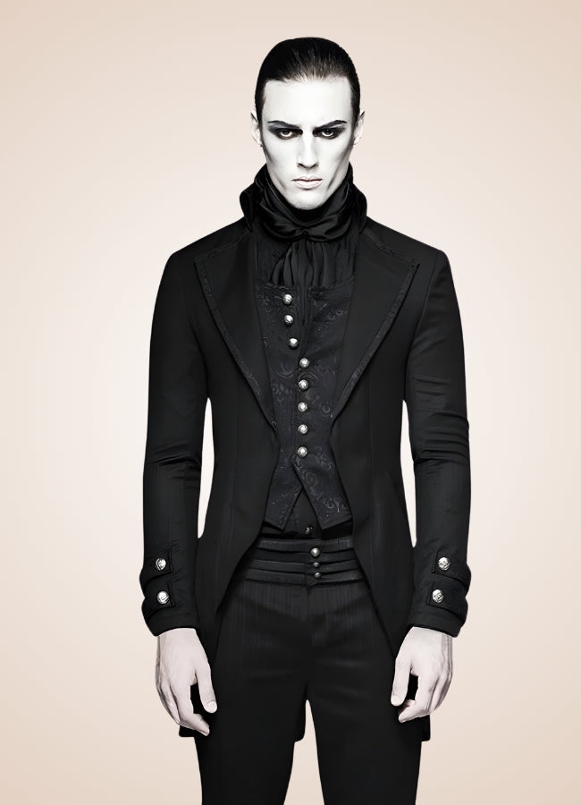 Black Redingote Steampunk Jacket - Steampunk Australia