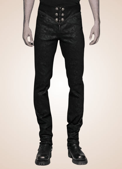 Black Retro Gothic Pants - Steampunk Australia