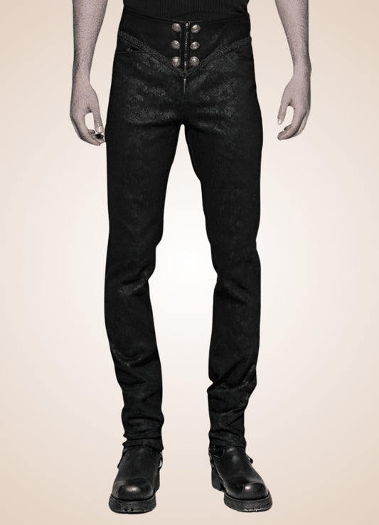 Black Retro Gothic Pants - Steampunk Australia