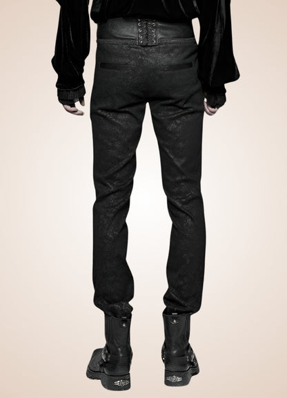 Black Retro Gothic Pants - Steampunk Australia