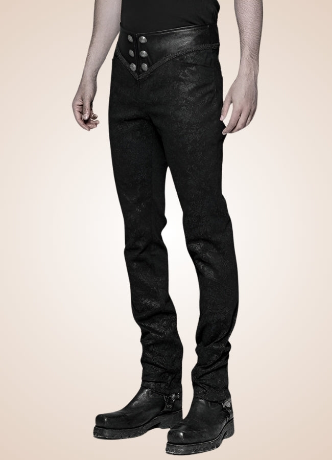 Black Retro Gothic Pants - Steampunk Australia