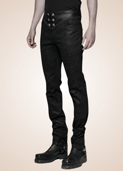 Black Retro Gothic Pants - Steampunk Australia