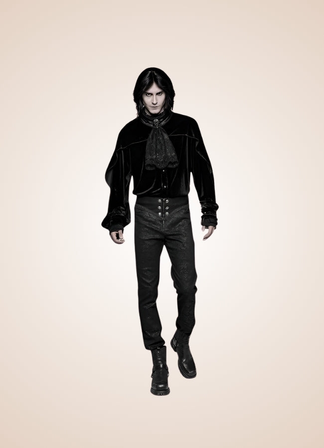 Black Retro Gothic Pants - Steampunk Australia