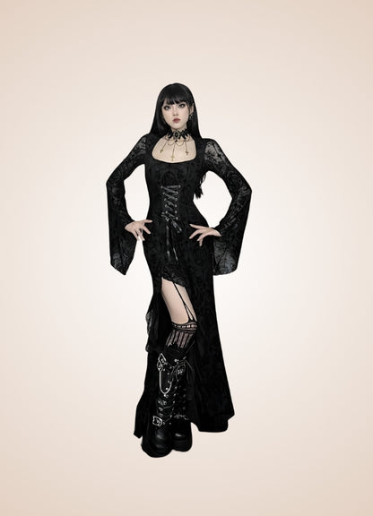 Black Steampunk Collar Corset Dress - Steampunk Australia