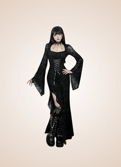 Black Steampunk Collar Corset Dress - Steampunk Australia