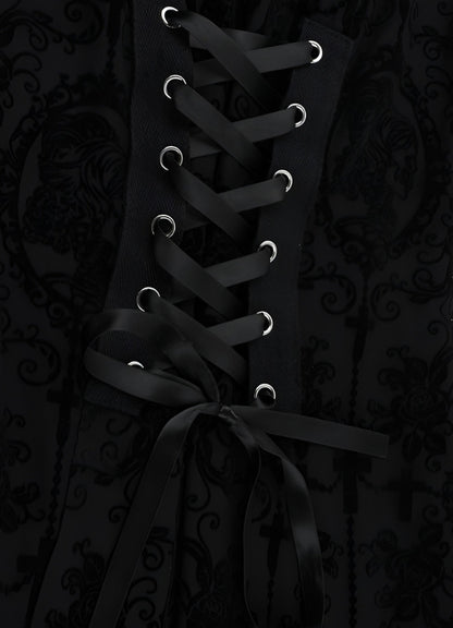 Black Steampunk Collar Corset Dress - Steampunk Australia