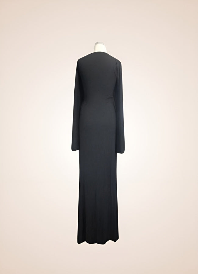 Black Steampunk Gothic Long Dress - Steampunk Australia