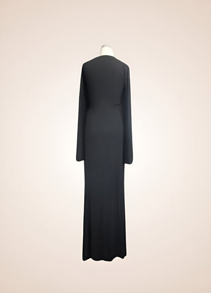 Black Steampunk Gothic Long Dress - Steampunk Australia