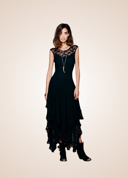 Black Steampunk Long Dress - Steampunk Australia