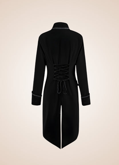 Black Steampunk Trench Coat - Steampunk Australia