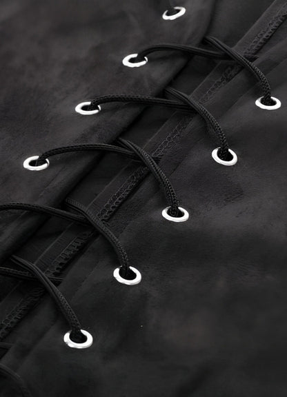 Black Suede Steampunk Flak Jacket Vest - Steampunk Australia