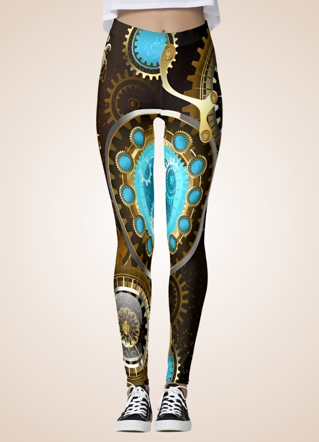 Blue Steampunk Gear Legging - Steampunk Australia