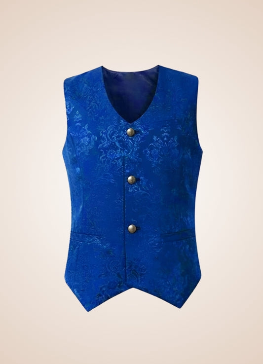 Blue Steampunk V Neck Vest - Steampunk Australia