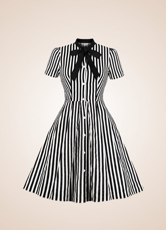 Bowknot Striped Steampunk Dress - Steampunk Australia