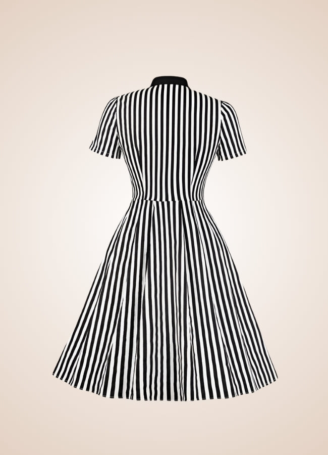 Bowknot Striped Steampunk Dress - Steampunk Australia