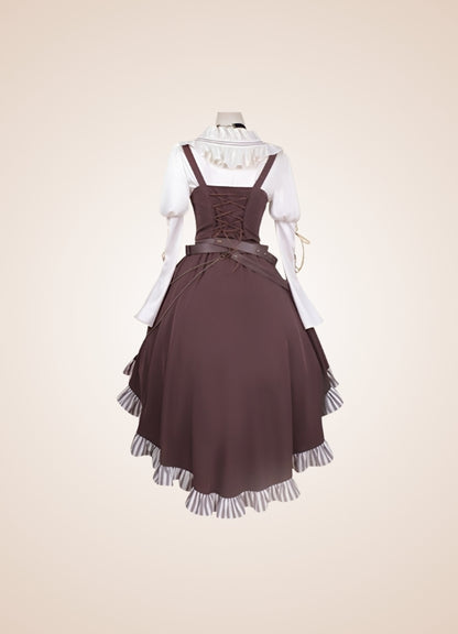 Brown Asymmetrical Steampunk Lolita Skirt - Steampunk Australia