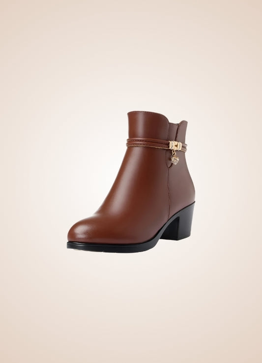 Brown Soft Leather Women's Ankle Boots - Steampunk Australia