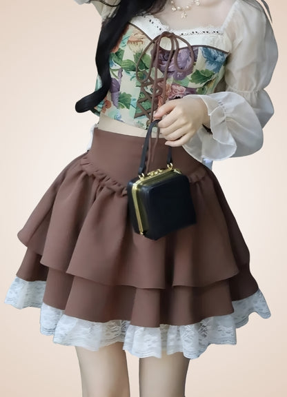 Brown Steampunk Lolita Skirt - Steampunk Australia