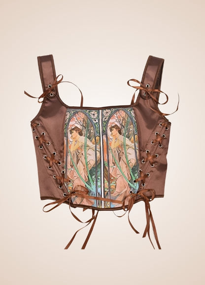 Brown Steampunk Medieval Lace Corset - Steampunk Australia