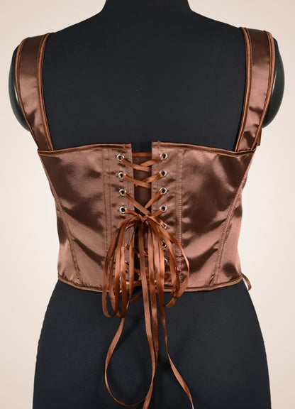 Brown Steampunk Medieval Lace Corset - Steampunk Australia