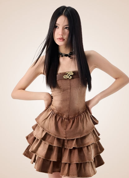 Classic Brown Steampunk Corset Dress - Steampunk Australia