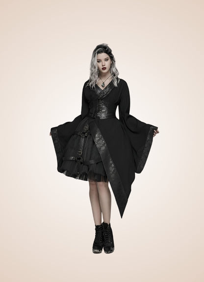 Dark Goth Punk Long Dress - Steampunk Australia
