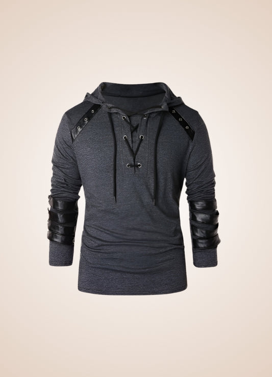 Dark Gray Steampunk Hooded Sweatshirt - Steampunk Australia