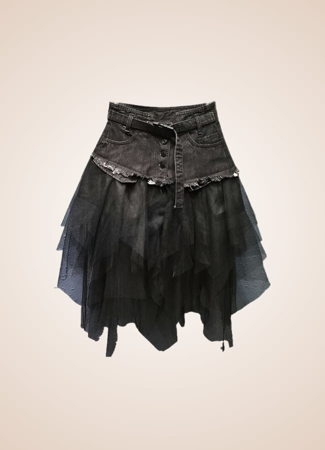 Denim And Tulle Steampunk Skirt - Steampunk Australia