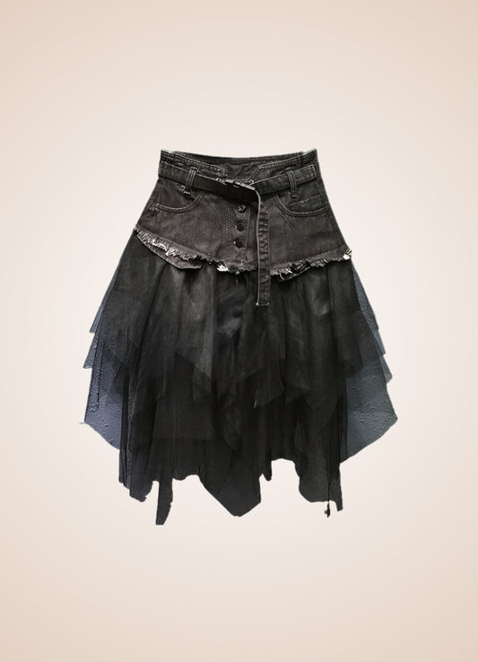 Denim And Tulle Steampunk Skirt - Steampunk Australia