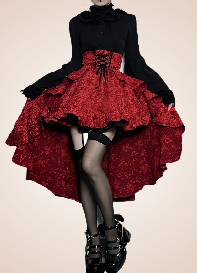Double Layer Pleated Steampunk Skirt - Steampunk Australia