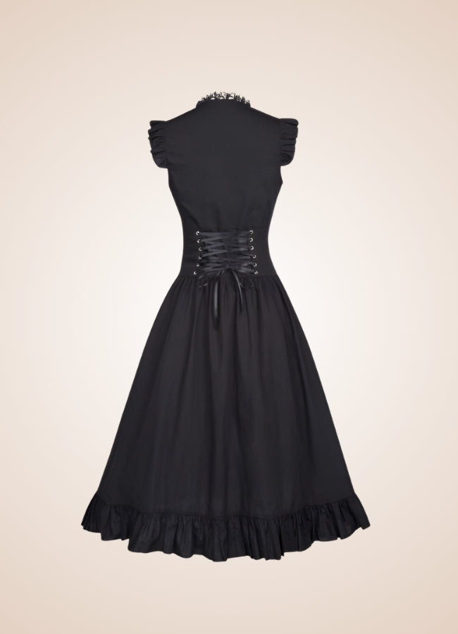Elegant V Neck Steampunk Dress - Steampunk Australia
