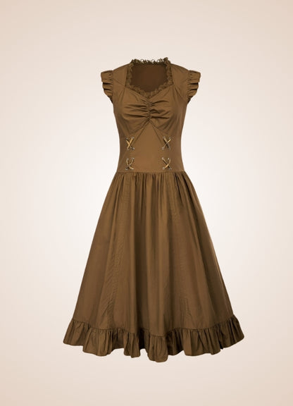 Elegant V Neck Steampunk Dress - Steampunk Australia