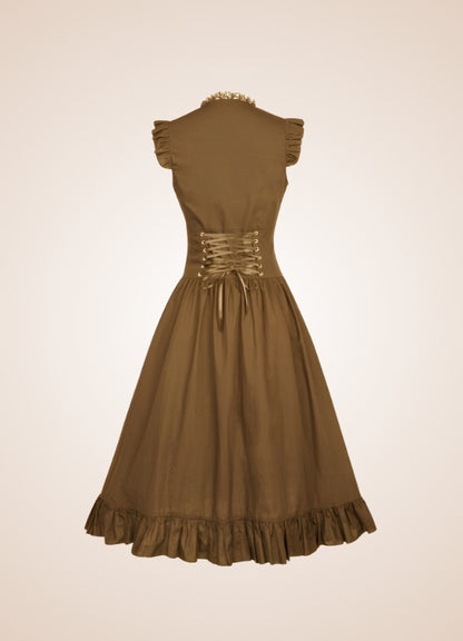 Elegant V Neck Steampunk Dress - Steampunk Australia