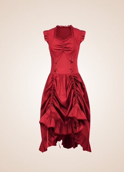 Elegant V Neck Steampunk Dress - Steampunk Australia