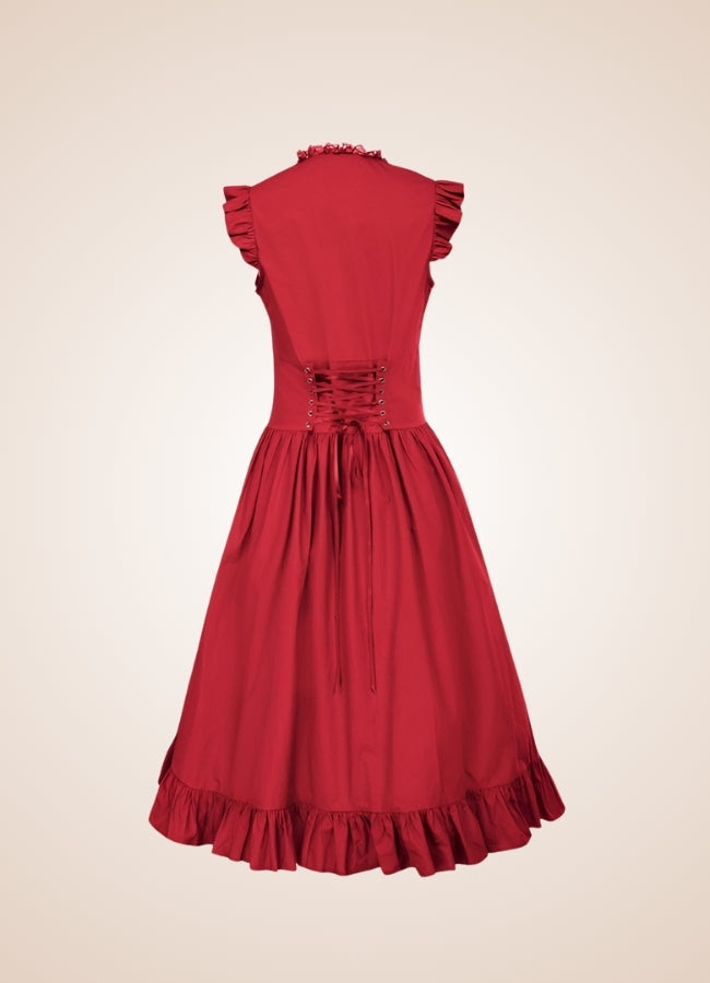 Elegant V Neck Steampunk Dress - Steampunk Australia