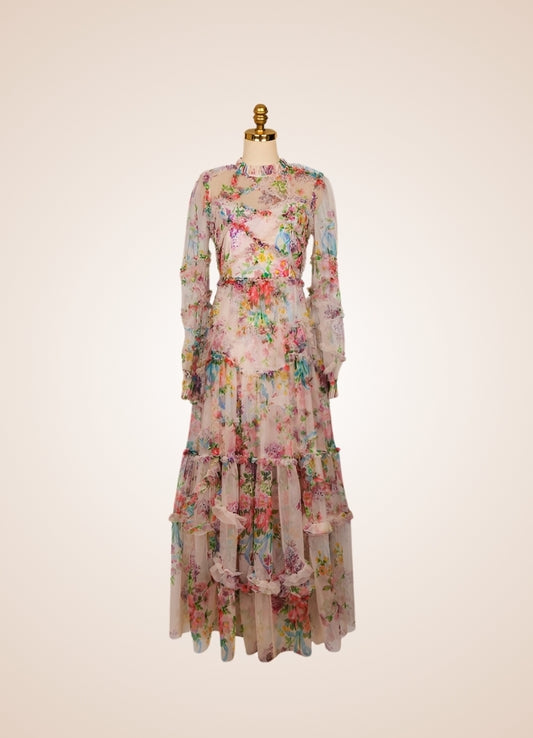 Floral Lace Steampunk Dress - Steampunk Australia