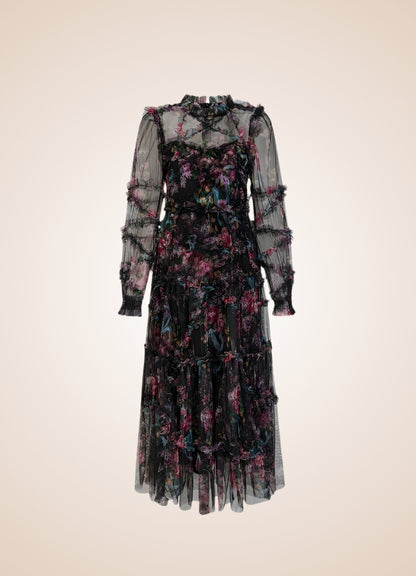 Floral Lace Steampunk Dress - Steampunk Australia