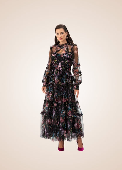 Floral Lace Steampunk Dress - Steampunk Australia