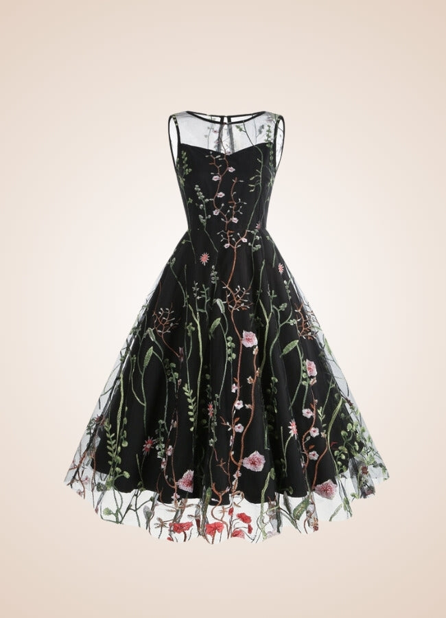 Floral Mesh Steampunk Dress - Steampunk Australia